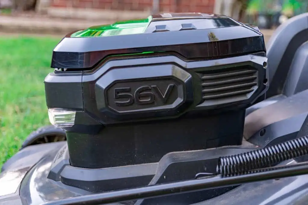 Battery powered 56 volt electric lawnmower