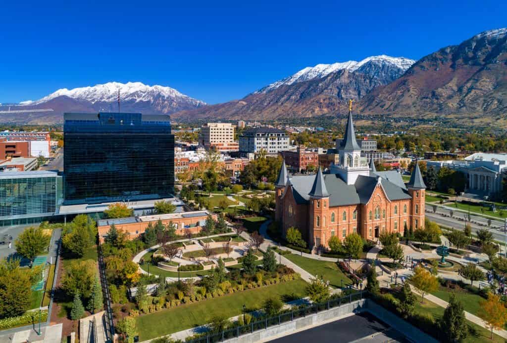 Downtown Provo, Utah aerial