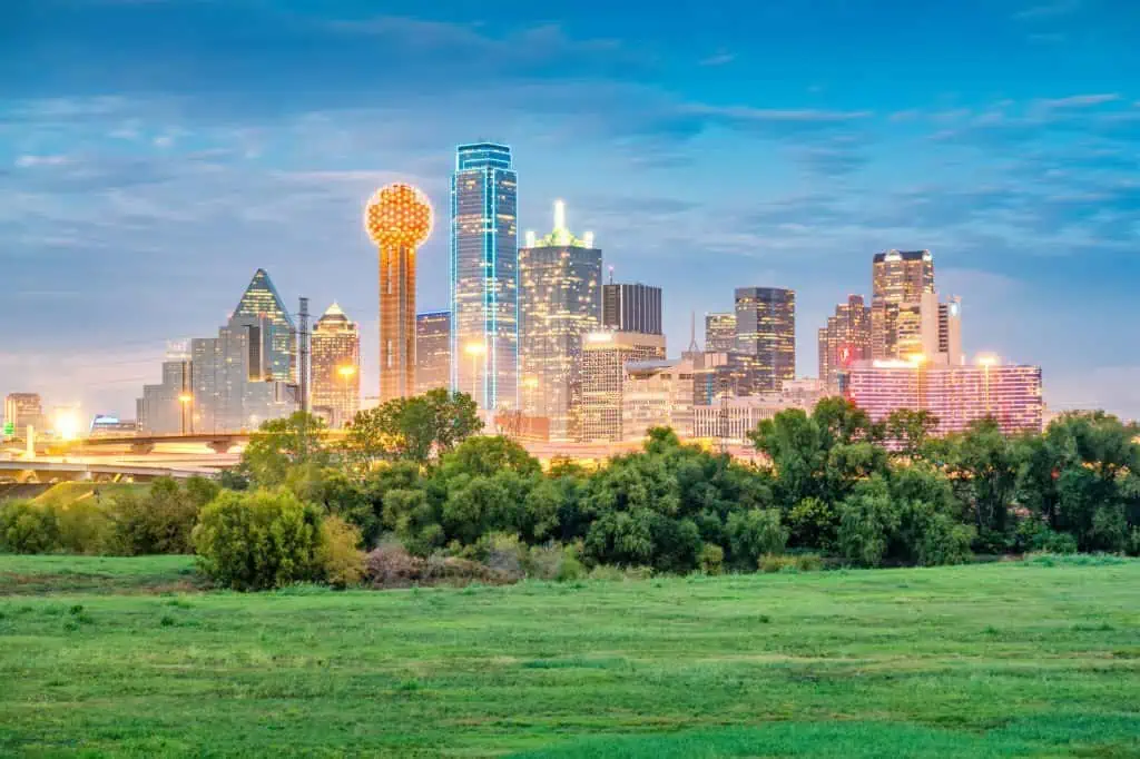 Skyline of downtown Dallas Texas