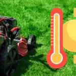 what temperature is too hot to mow grass