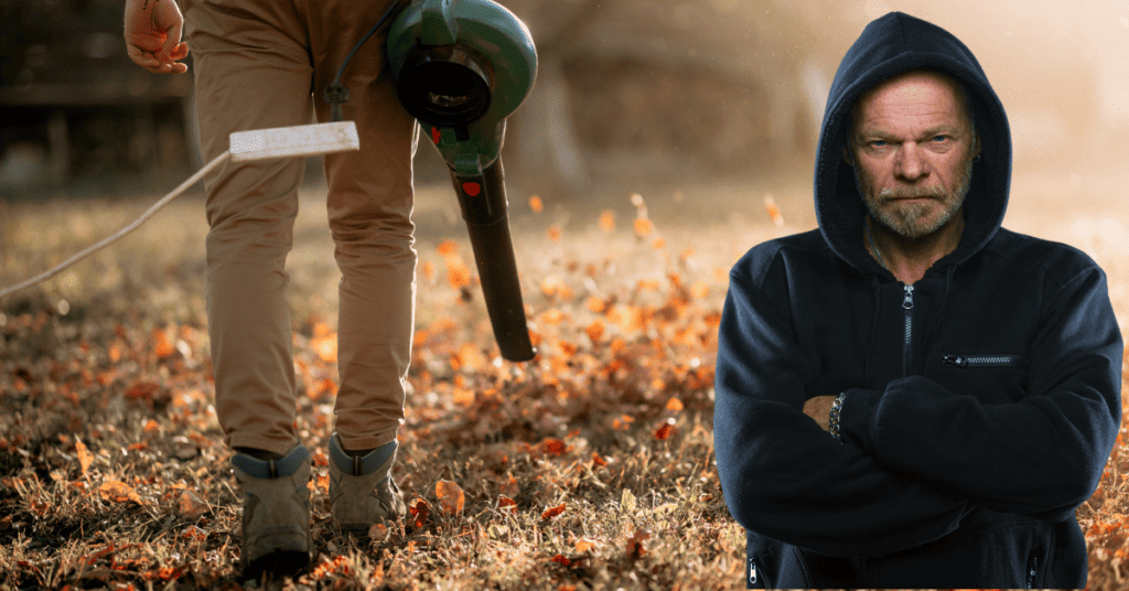 neighbor blowing leaves onto property