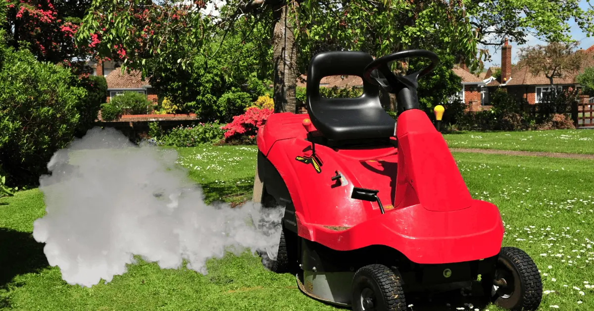 riding mower blowing white smoke when blades are engaged